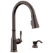 Delta Capertee 19877Z Single Handle Pull-Down Kitchen Faucet with Soap Dispenser and ShieldSpray Technology, venetian bronze