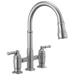 Delta Broderick 2390L Two Handle Pull-Down Bridge Kitchen Faucet, arctic stainless