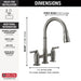 Delta Broderick 2390L Two Handle Pull-Down Bridge Kitchen Faucet, black stainless - view 2