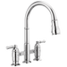 Delta Broderick 2390L Two Handle Pull-Down Bridge Kitchen Faucet, chrome
