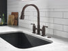 Delta Broderick 2390L Two Handle Pull-Down Bridge Kitchen Faucet, venetian bronze - view 2