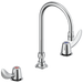 Commercial 23C6 23C642 Two Handle Widespread Lavatory Faucet with Gooseneck Spout - Less Pop-Up, chrome