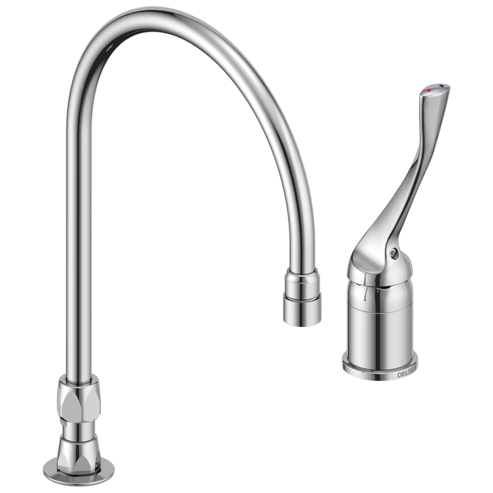 Commercial 24T2 24T2643 Single Control Mixing Faucet with Gooseneck Spout - Less Pop-Up, chrome