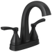 Delta Stryke 25775 Two Handle Centerset Bathroom Faucet, matte black
