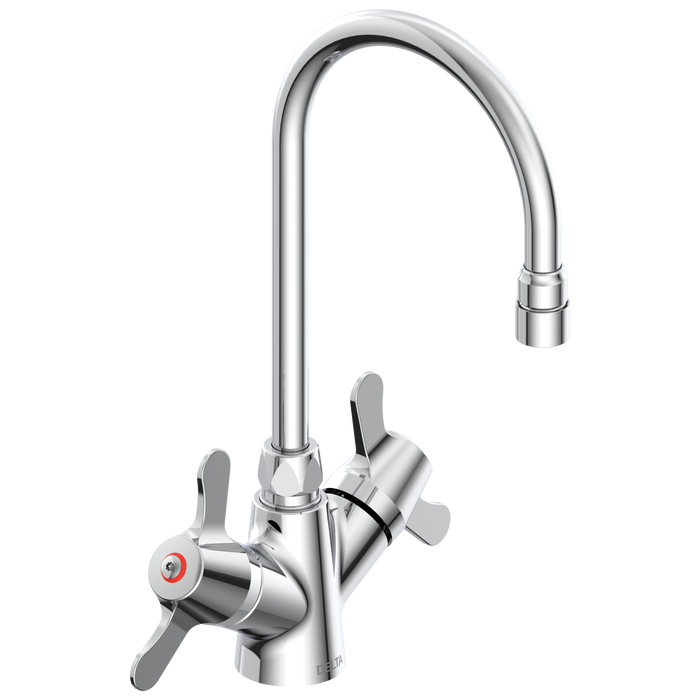 Commercial 25C3 25C3937 Two Handle Single Shank Mixing Faucet, chrome 3