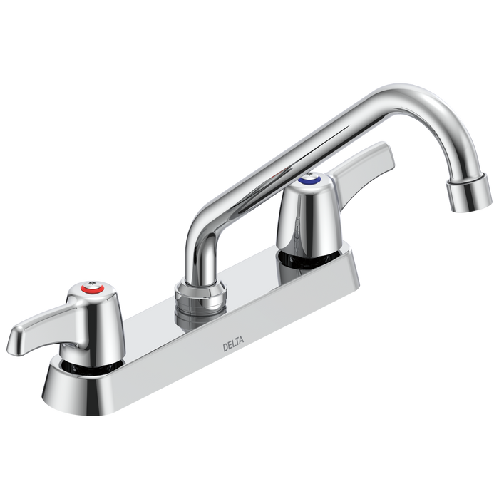 Commercial 26C3 26C3223 Two Handle 8 In Cast Deck-Mount Faucet, chrome 3