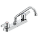 Commercial 26C3 26C3223 Two Handle 8 In Cast Deck-Mount Faucet, chrome 3