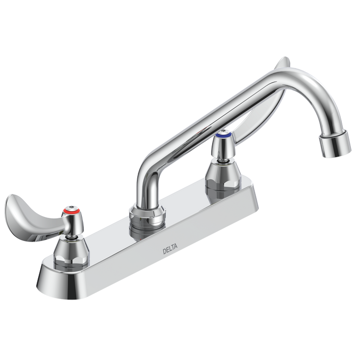 Commercial 26C3 26C3244 Two Handle 8 In Cast Deck-Mount Faucet, chrome 2