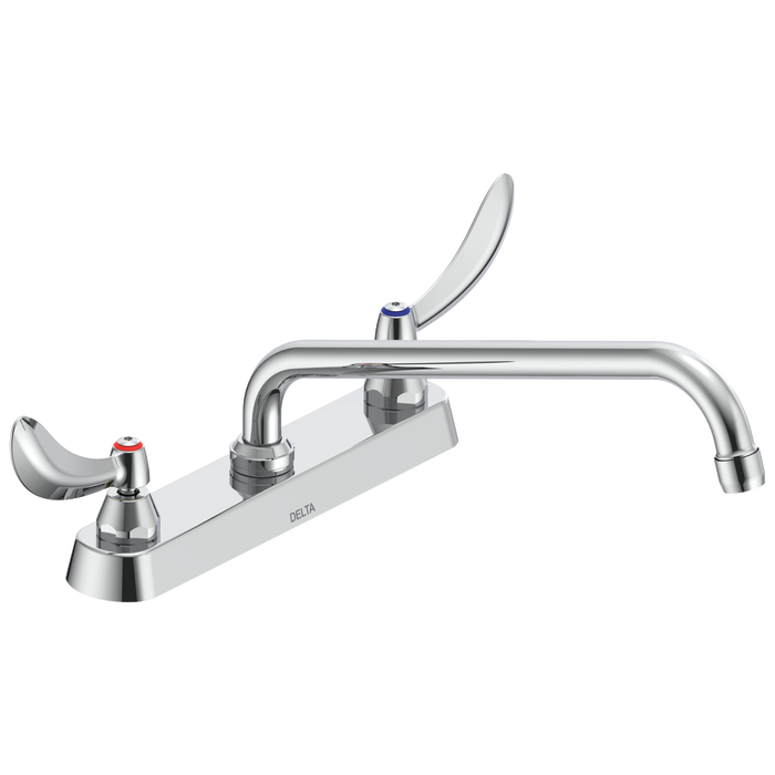 Commercial 26C3 26C3244 Two Handle 8 In Cast Deck-Mount Faucet, chrome 3