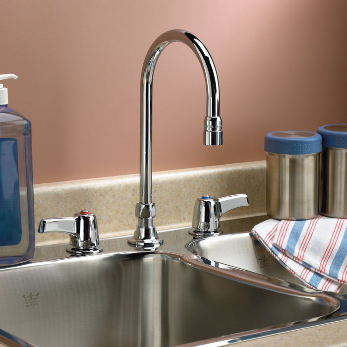 Commercial 27C1 / 27C2 27C2933 Two Handle 8 In Below Deck-Mount Faucet, chrome 2 - view 3