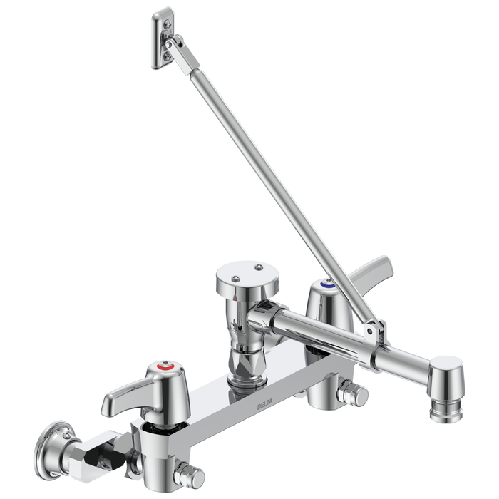 Commercial 28C2 28C2383 Two Handle 8 In Wallmount Service Sink Faucet, chrome