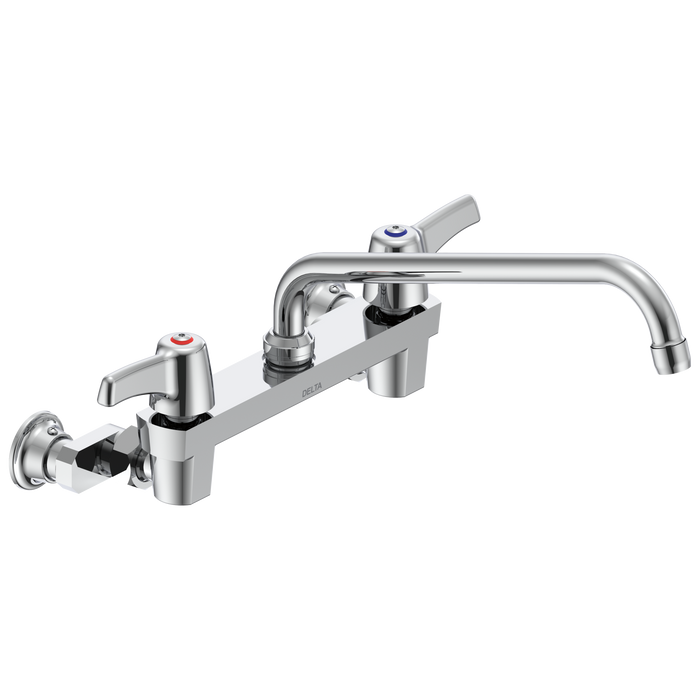Commercial 28C3 / 28C4 / 28C6 28C4443 Two Handle 8 In Wallmount Service Sink Faucet, chrome