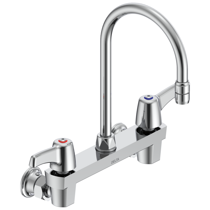 Commercial 28C3 / 28C4 / 28C6 28C4933 Two Handle 8 In Wallmount Service Sink Faucet, chrome 3