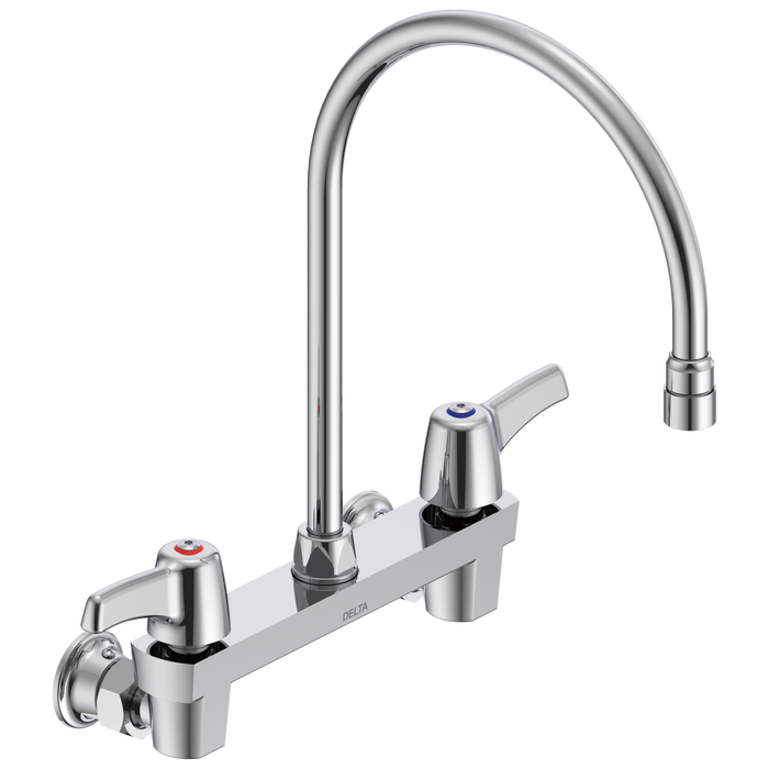 Commercial 28C3 / 28C4 / 28C6 28C4933 Two Handle 8 In Wallmount Service Sink Faucet, chrome