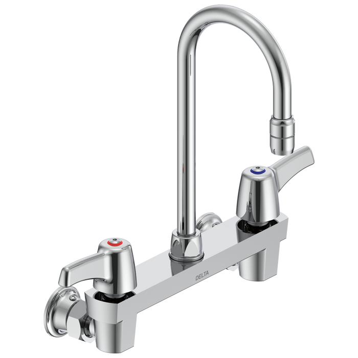 Commercial 28C3 / 28C4 / 28C6 28C4943 Two Handle 8 In Wallmount Service Sink Faucet, chrome