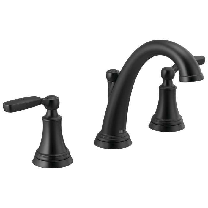 Delta Woodhurst 3532LF Two Handle Widespread Bathroom Faucet, matte black