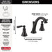 Delta Woodhurst 3532LF Two Handle Widespread Bathroom Faucet, matte black - view 4
