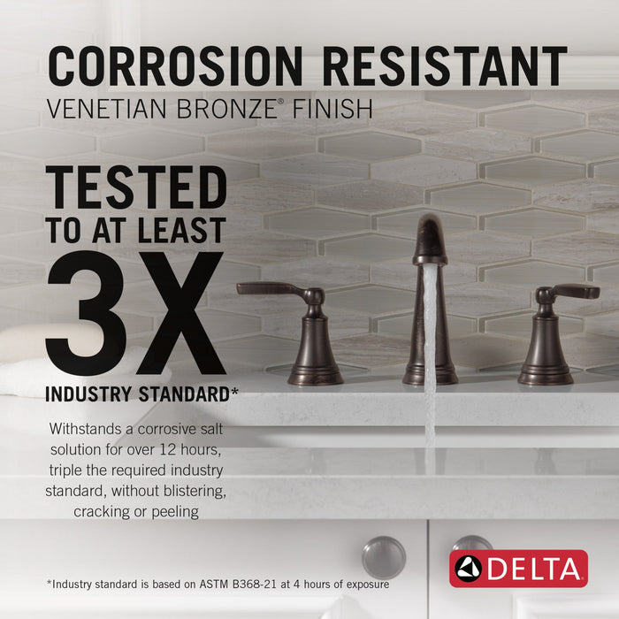 Delta Woodhurst 3532LF Two Handle Widespread Bathroom Faucet, venetian bronze - view 5