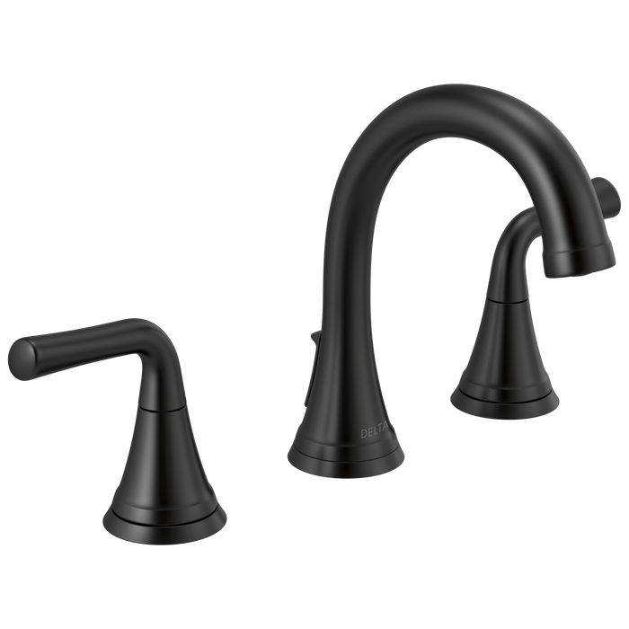 Delta Kayra 3533LF Two Handle Widespread Bathroom Faucet, matte black