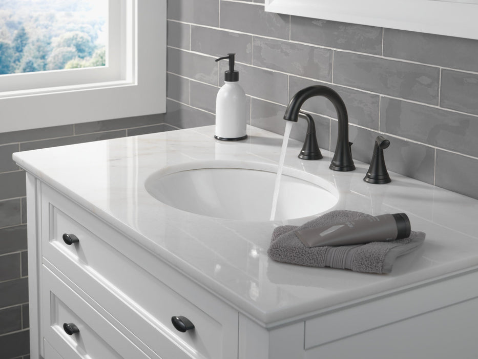 Delta Kayra 3533LF Two Handle Widespread Bathroom Faucet, matte black - view 2