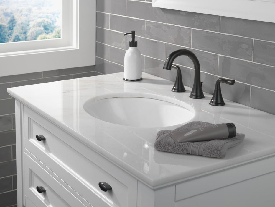 Delta Kayra 3533LF Two Handle Widespread Bathroom Faucet, matte black - view 3