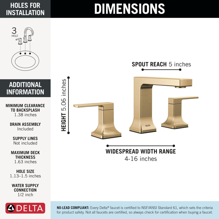 Delta Velum 3537LF Two Handle Widespread Bathroom Faucet