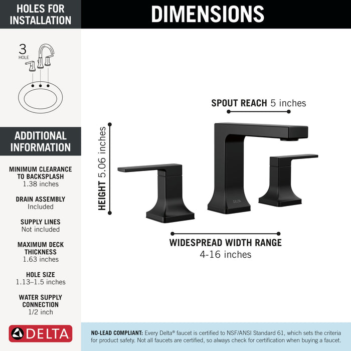Delta Velum 3537LF Two Handle Widespread Bathroom Faucet