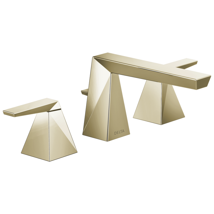 Delta Trillian™: Two Handle Widespread Bathroom Faucet, lumicoat polished nickel