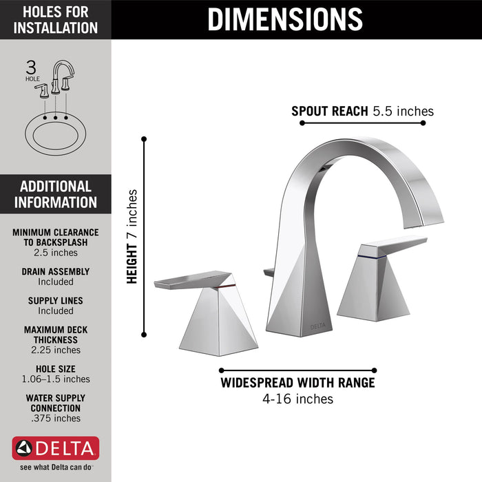 Delta Trillian 35546 Two Handle Widespread Bathroom Faucet