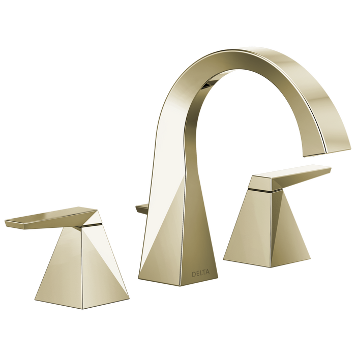 Delta Trillian™: Two Handle Widespread Bathroom Faucet, lumicoat polished nickel