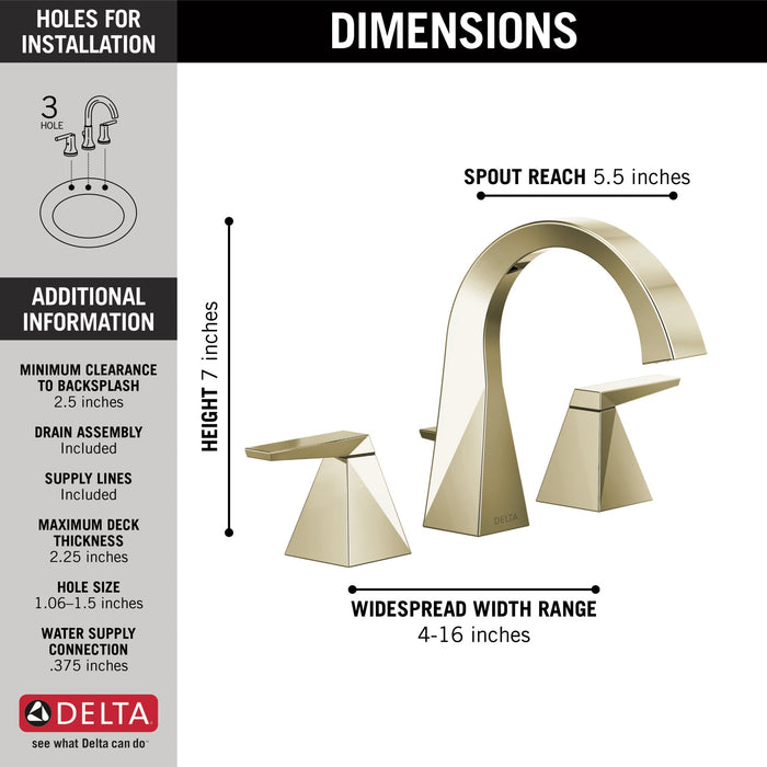 Delta Trillian 35546 Two Handle Widespread Bathroom Faucet