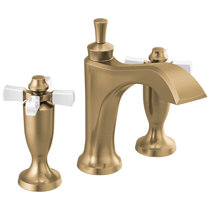 Delta Dorval 3557 Two Handle Widespread Bathroom Faucet, champagne bronze porcelain