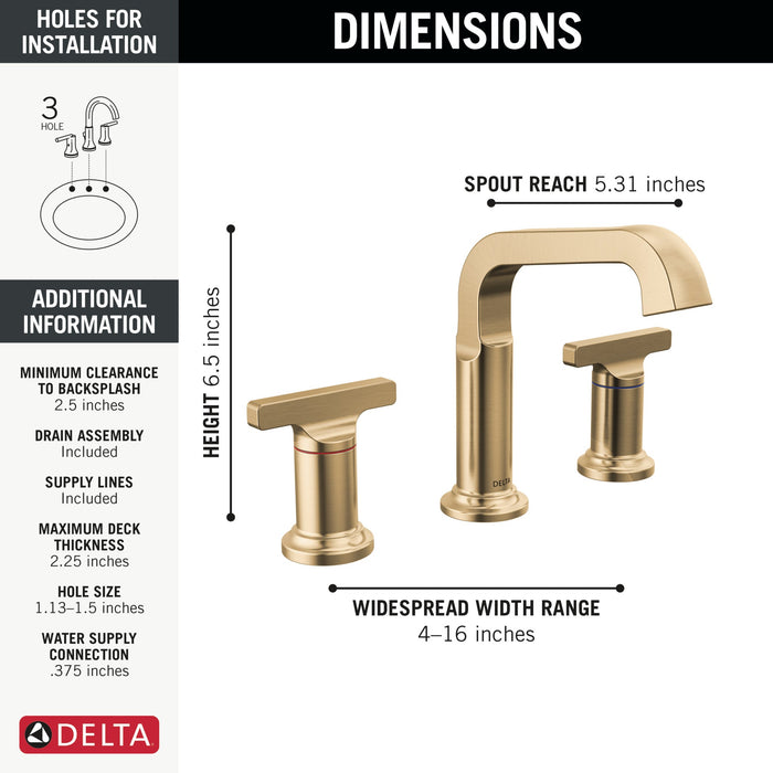 Delta Tetra 35587 Two Handle Widespread Bathroom Faucet