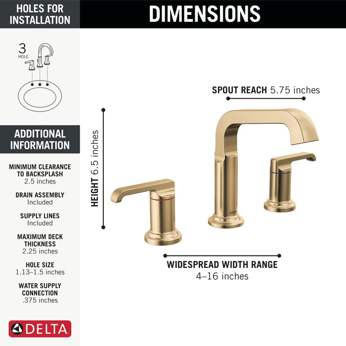 Delta Tetra 35589 Two Handle Widespread Bathroom Faucet