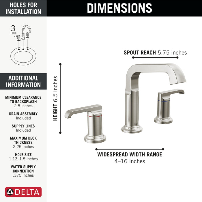 Delta Tetra 35589 Two Handle Widespread Bathroom Faucet