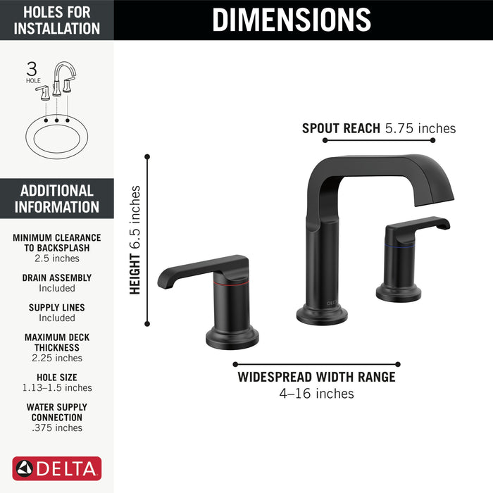 Delta Tetra 35589 Two Handle Widespread Bathroom Faucet