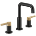 Delta Nicoli 35849LF Two Handle Widespread Bathroom Faucet, matte black champagne bronze