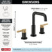 Delta Nicoli 35849LF Two Handle Widespread Bathroom Faucet, matte black champagne bronze - view 2