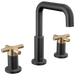 Delta Nicoli 35894LF Two Handle Widespread Bathroom Faucet, matte black champagne bronze
