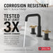 Delta Nicoli 35894LF Two Handle Widespread Bathroom Faucet, matte black champagne bronze - view 5