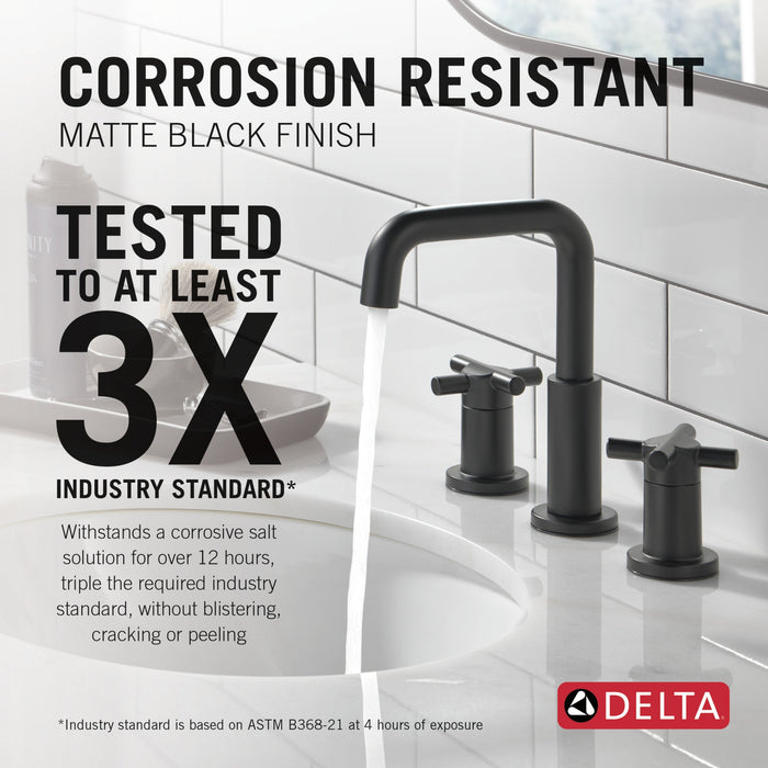 Delta Nicoli 35894LF Two Handle Widespread Bathroom Faucet, matte black - view 5