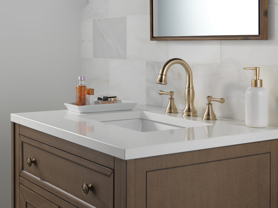 Delta Cassidy 3597 Two Handle Widespread Pull Down Bathroom Faucet, champagne bronze - view 3