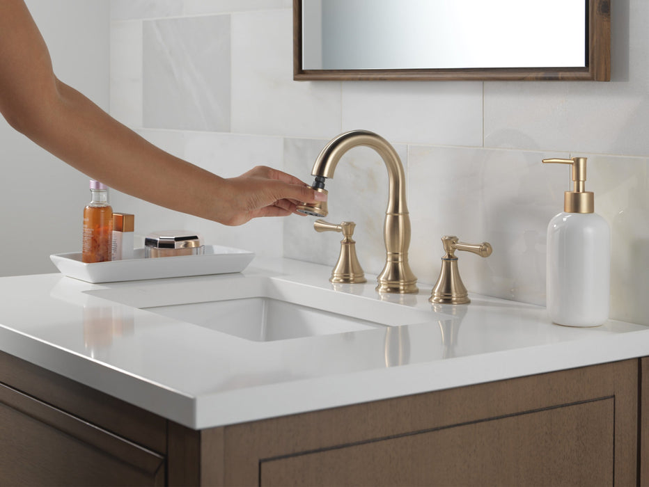 Delta Cassidy 3597 Two Handle Widespread Pull Down Bathroom Faucet, champagne bronze - view 4