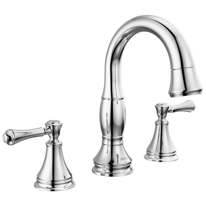 Delta Cassidy 3597 Two Handle Widespread Pull Down Bathroom Faucet, chrome