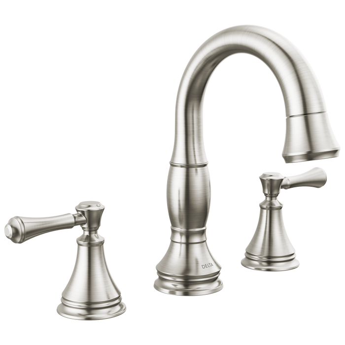 Delta Cassidy 3597 Two Handle Widespread Pull Down Bathroom Faucet, stainless