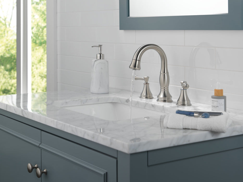 Delta Cassidy 3597 Two Handle Widespread Pull Down Bathroom Faucet, stainless - view 3