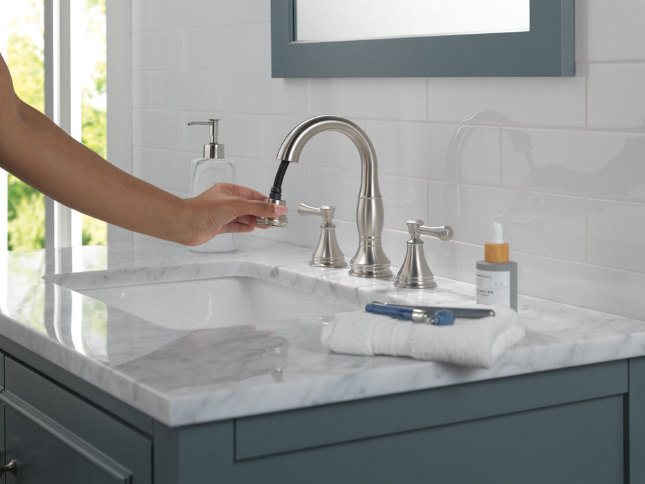 Delta Cassidy 3597 Two Handle Widespread Pull Down Bathroom Faucet, stainless - view 4