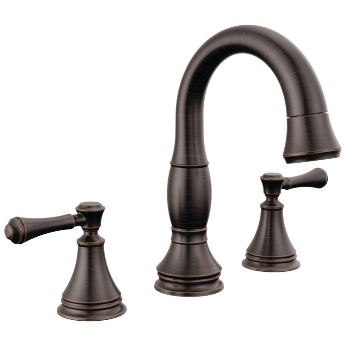 Delta Cassidy 3597 Two Handle Widespread Pull Down Bathroom Faucet, venetian bronze
