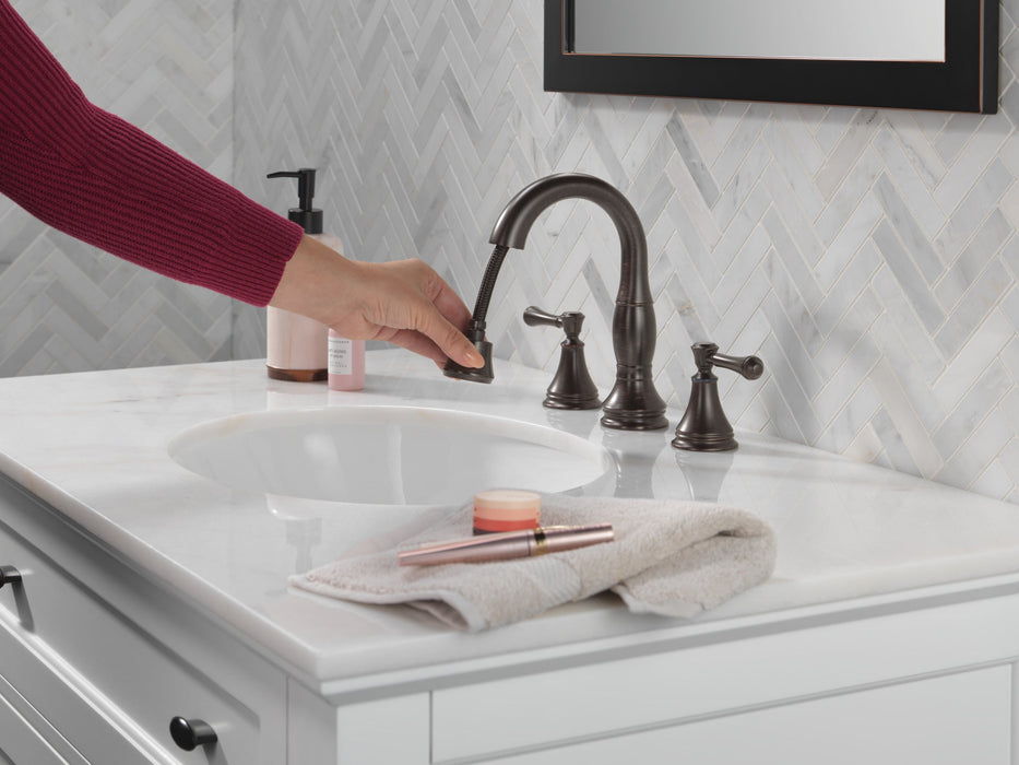 Delta Cassidy 3597 Two Handle Widespread Pull Down Bathroom Faucet, venetian bronze - view 2