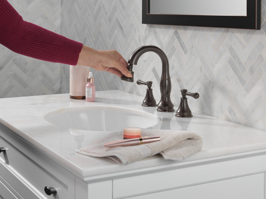 Delta Cassidy 3597 Two Handle Widespread Pull Down Bathroom Faucet, venetian bronze - view 5